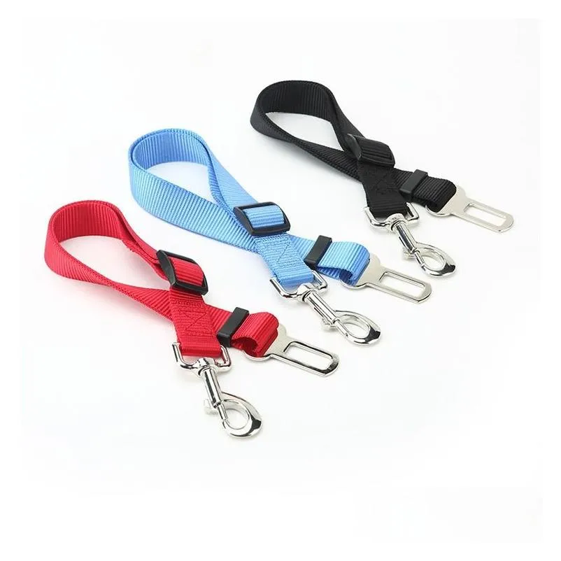 Dog Collars Leashes Seatbelt Harness Leash Nylon Seat Belt Pet Dogs Car Belts Puppy Travel Clip Supplies 10 Colors Wholesale Dh8996 Dr Dhgbl