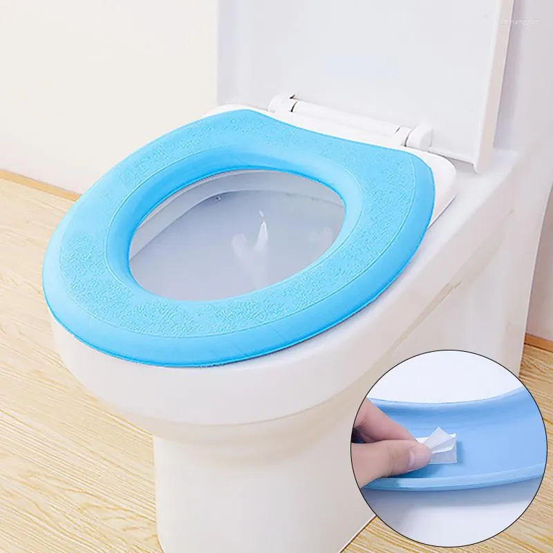 Toiletbrilhoezen Waterpoof Soft Cover Plakken Wasbare Closestool Mat Pad Kussen O-vorm Bidet Case Badkamer Accessoires