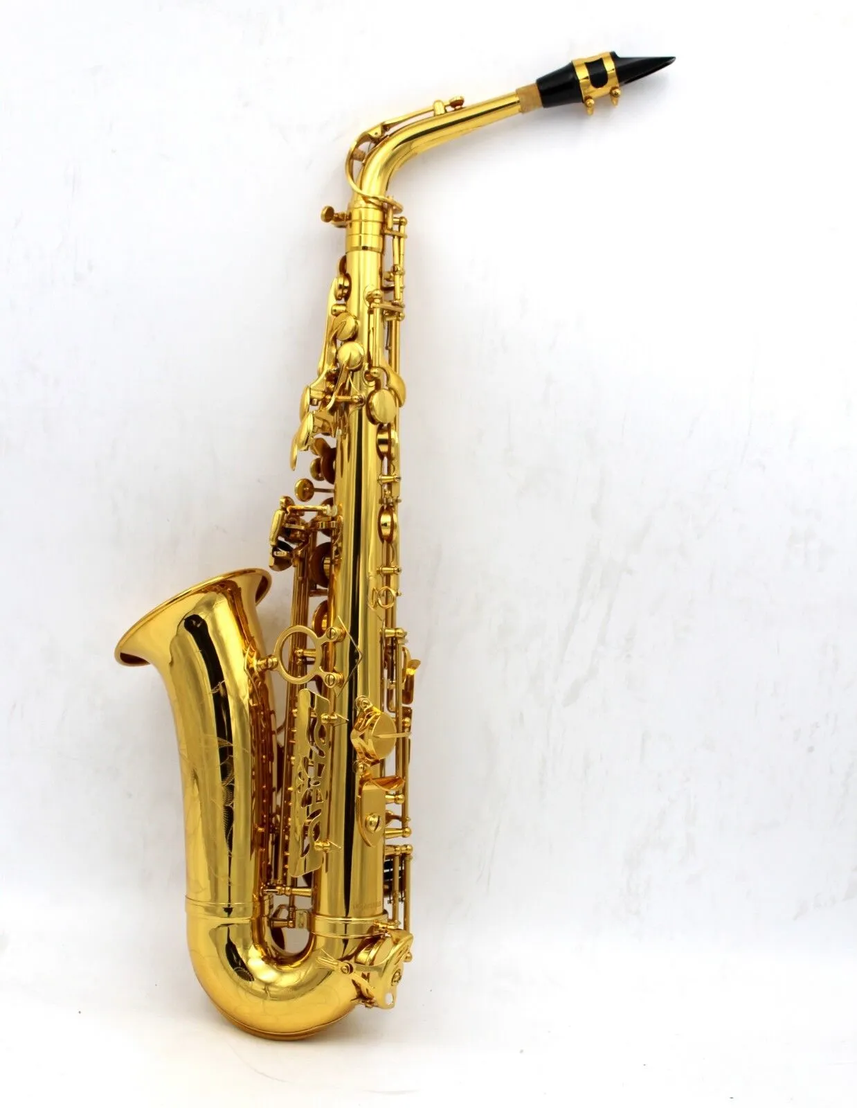 Saxofone alto de música oriental, braço duplo baixo Bb, B e C com tecla de palma ajustável