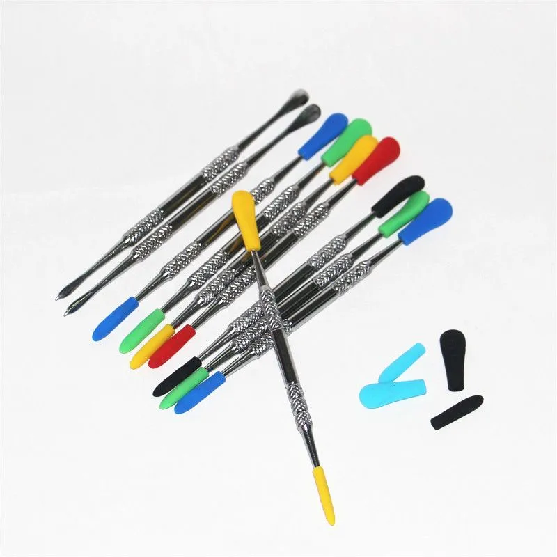 hot sale Wax dabbers Dabbing tool with silicone tips 120mm dabber wax tool Stainless Steel Pipe Cleaning Tool DHL