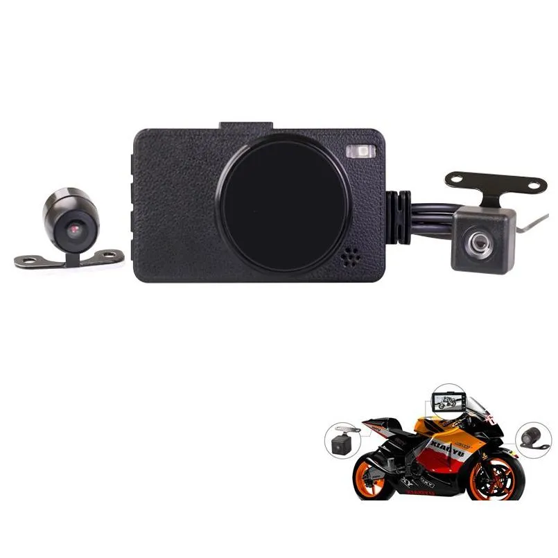 Other Motorcycle Accessories 3 Inch Lcd Dvr Dual Cameras Mini 720P Camera Waterproof Video Recorder With G-Sensor 140 Degree Wide An Dhxmb