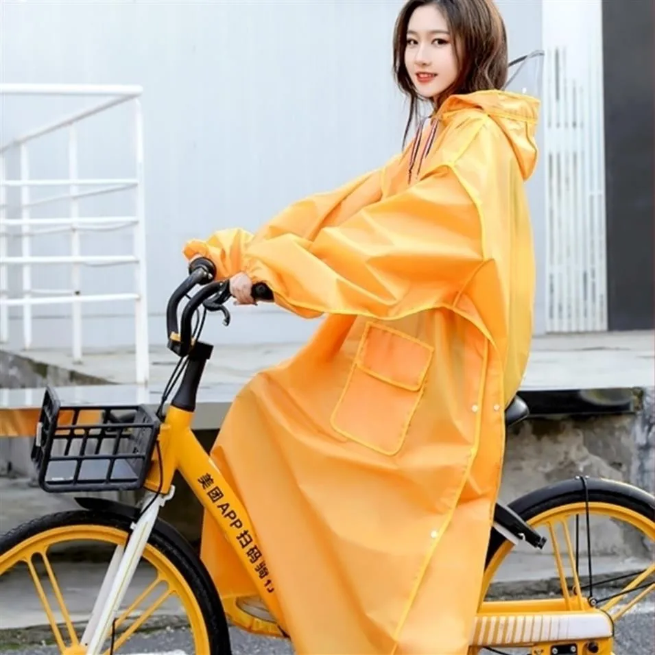 Jaune Long imperméable électrique moto pluie Poncho Transparent manteau de pluie augmenter épais imperméable costume adulte imperméable cadeau 2272M