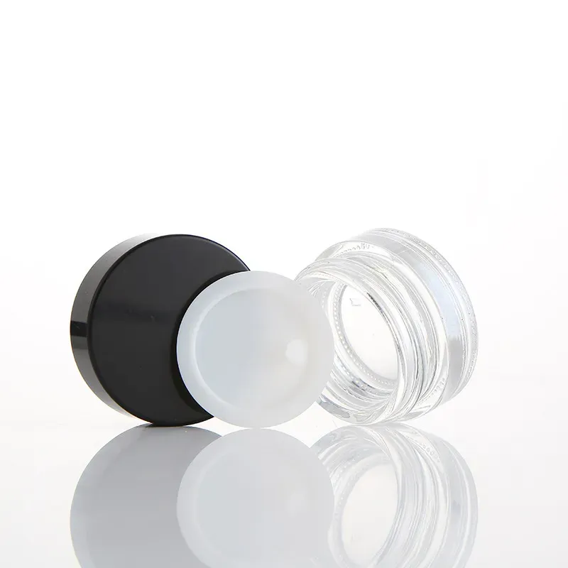 Clear/Frosted Glass Jars 3g 5g 7g Cosmetic Jar Cream Bottles with inner PP Liner for hand face cream Lip Balm lotion