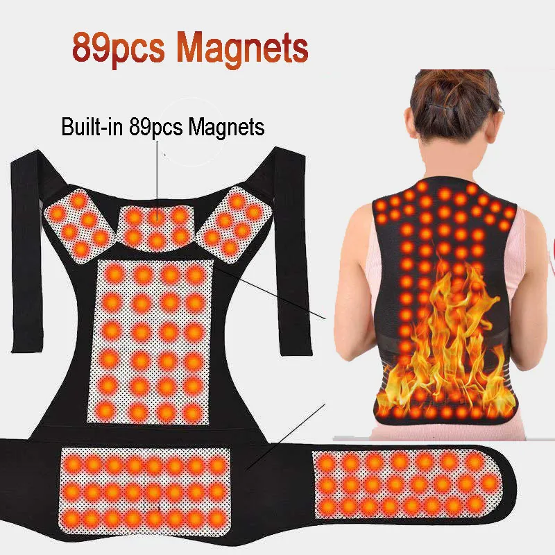 Other Health Beauty Items 89pc Self Heating Back Support Waist Brace Magnetic Corrector Therapy Belt Posture Spine Lumbar 230915