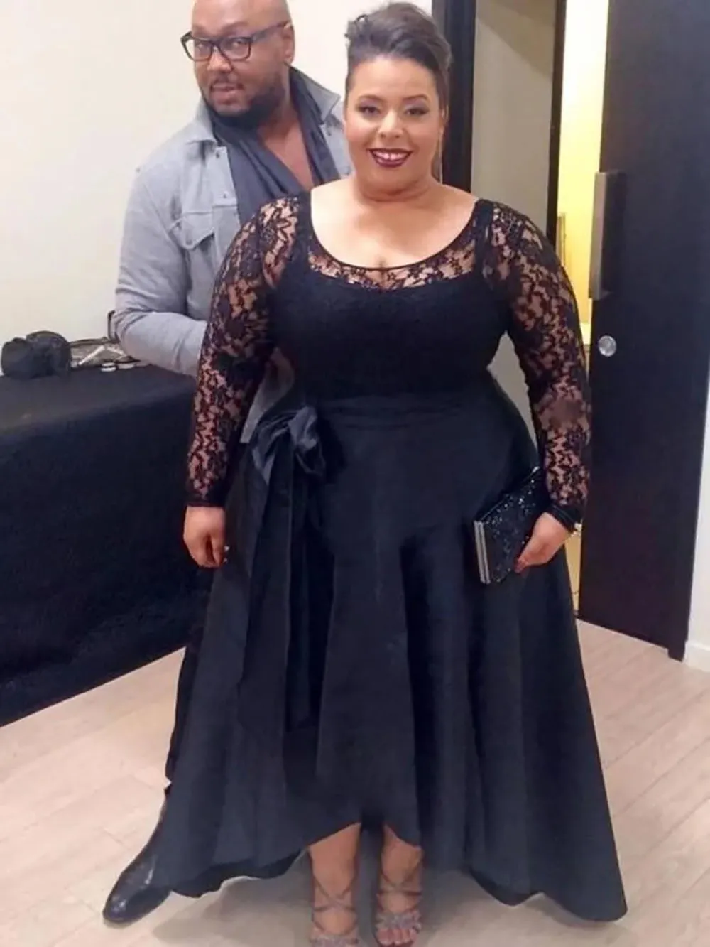 Plus size lace up dress sale