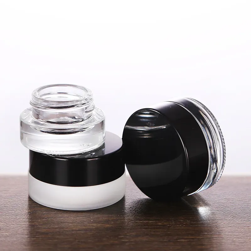 Clear/Frosted Glass Jars 3g 5g 7g Cosmetic Jar Cream Bottles with inner PP Liner for hand face cream Lip Balm lotion