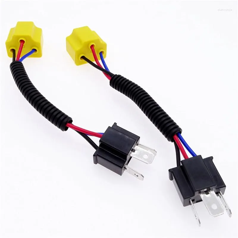 Lighting System 2Pcs For H4 Car Fog Light Bulb Socket Headlight Female To Male Wired Harness Adpater Base LED Adapter Accessories