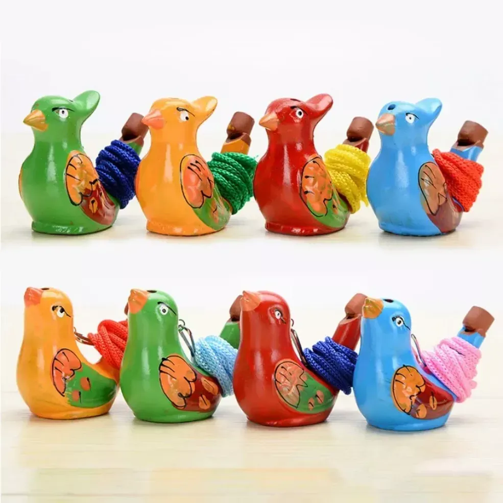Creative Water Bird Whistle Ceramic Clay Birds Cartoon Children Gifts Animal Whistles Retro Ceramics Craft Home Decorations