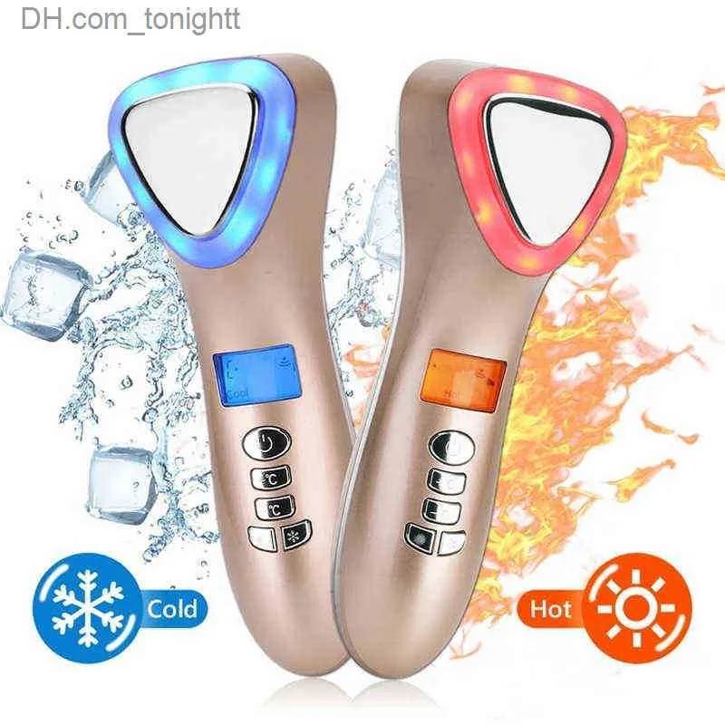 Beauty Equipment Electric Facial Massager Ultrasonic Cryotherapy Hot Cold Light Photon Wrinkle Remove Device Face Spa Beauty Machine Skin Care 220512 Q230916