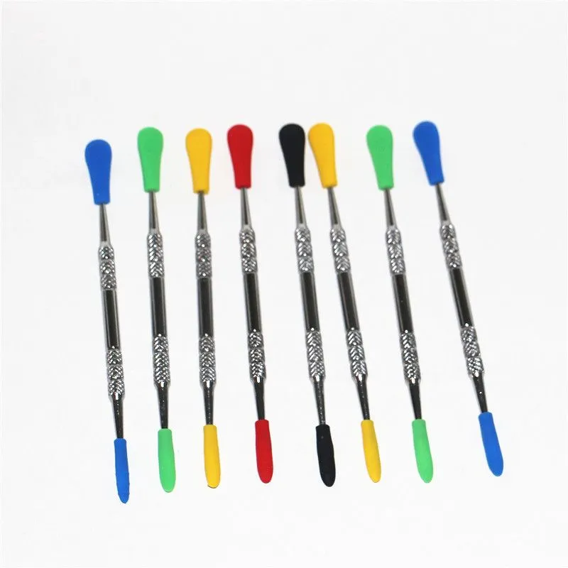 hot sale Wax dabbers Dabbing tool with silicone tips 120mm dabber wax tool Stainless Steel Pipe Cleaning Tool DHL