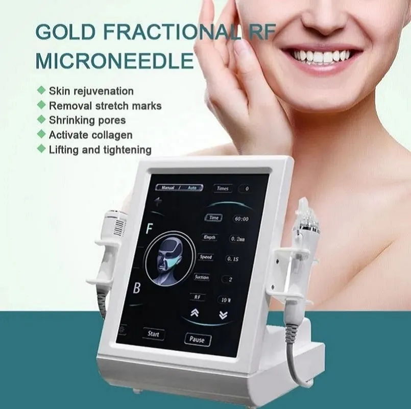 Professionell ansikts RF Microneedling Equipment Hud Wrinkle Removal Machine Cooling Hammer RF Microneedling Device