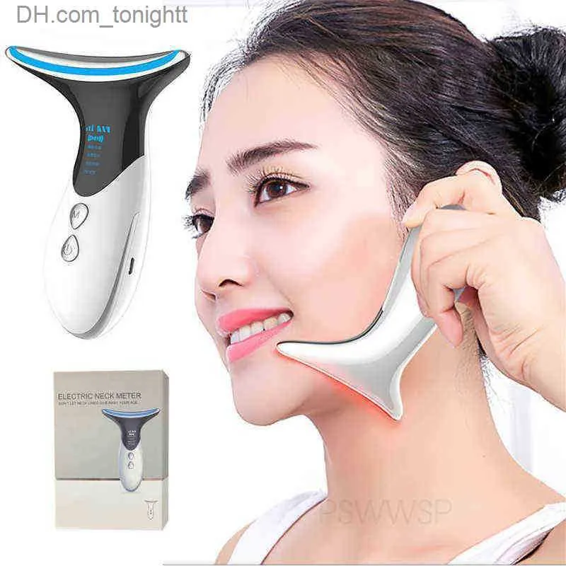 Beauty Equipment Neck Beauty Instrument Facial Massager Tightening Head Lines French LED Anti Wrinkle Face Lifting Device 220520 Q230916
