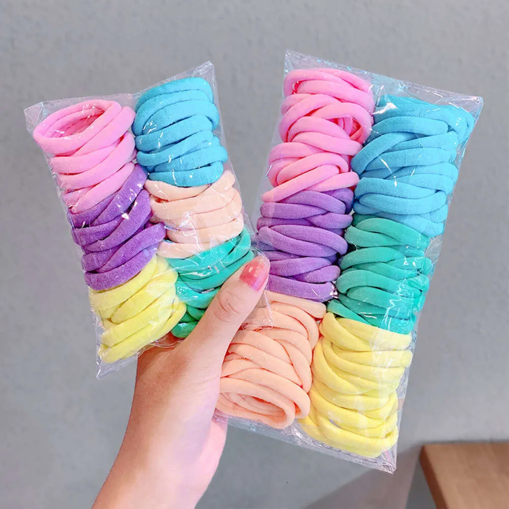 50/100pcs kızlar çocuklar için elastik saç aksesuarları siyah beyaz lastik bant at kuyruğu tutucu sakız saç bağları scrunchies saç bandı