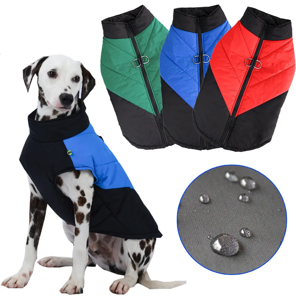 Одежда для собак, большая одежда для маленьких средних собак, кошек, водонепроницаемый жилет для щенков, зимняя теплая куртка для домашних животных, ветрозащитный костюм золотистого ретривера 230915