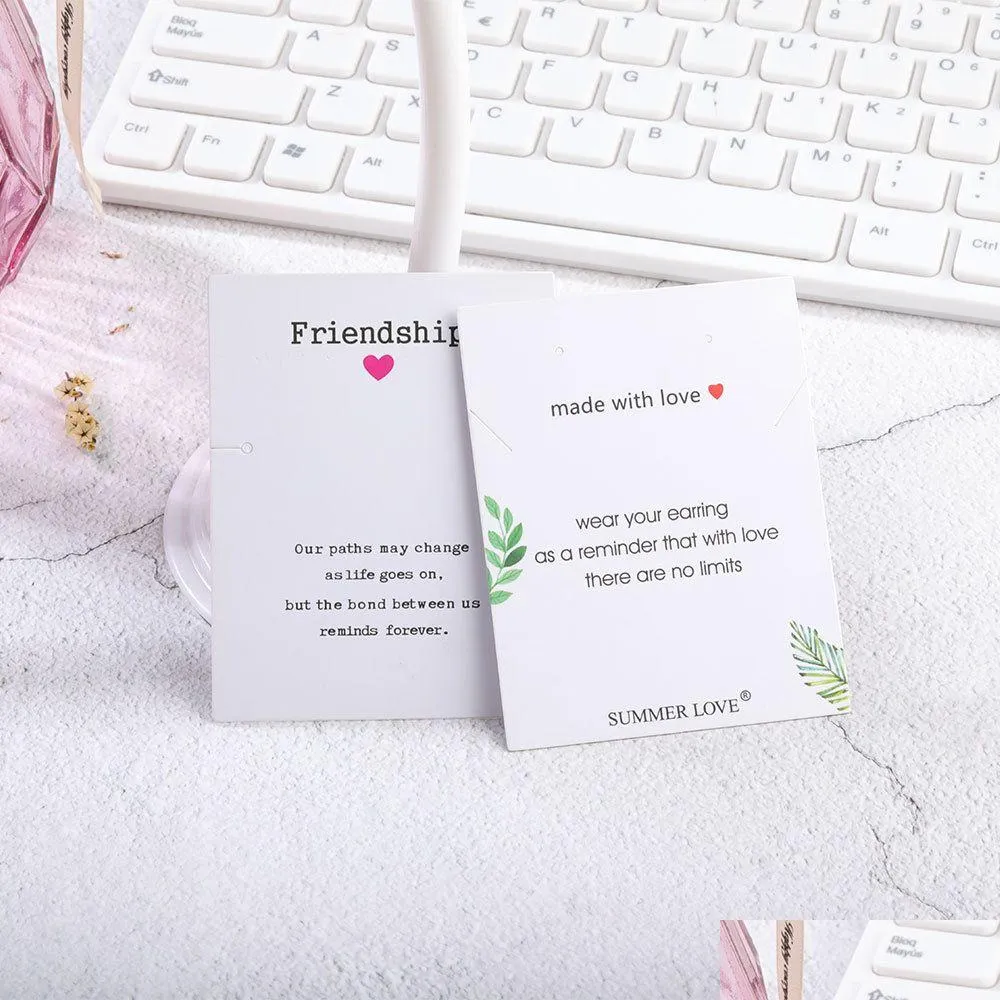 Tags Price Card Friendship Make A Wish Thanks Bracelet Made With Love One For You The Lucky Charm Handmade Jewelry Packaging Drop D Dheus