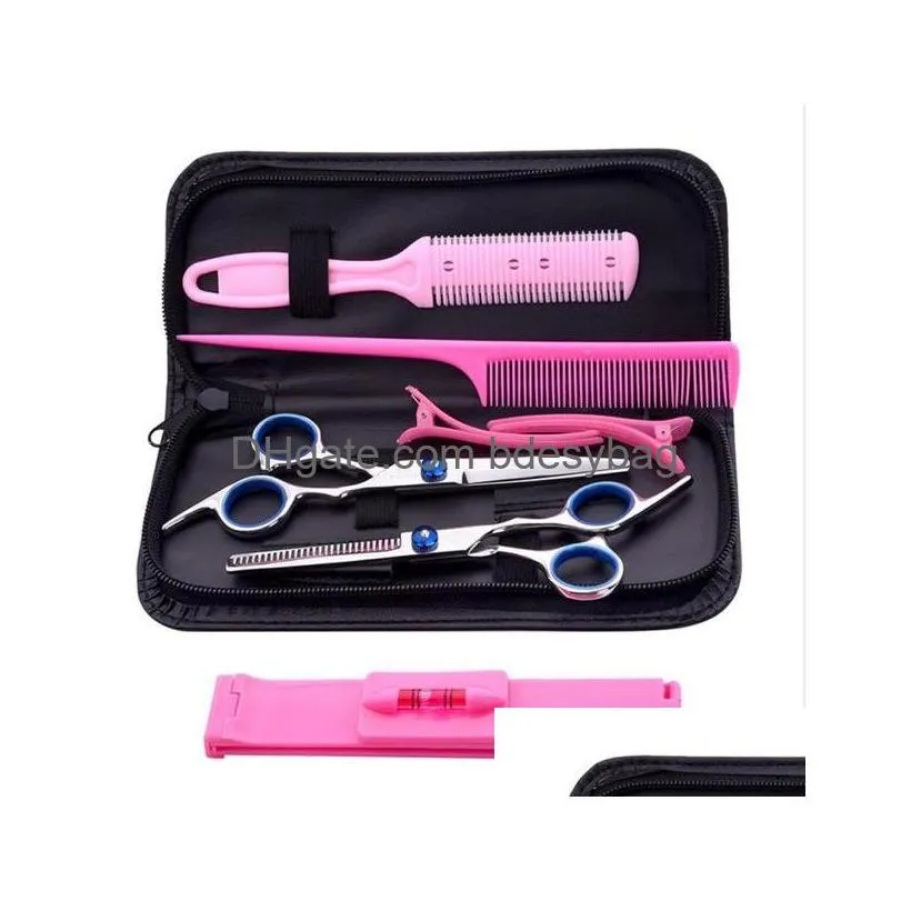 Scissors Professional Salon Hair Cutting Thinning Barber Shears Set With Case Drop Delivery Home Garden Tools Hand Dhosk