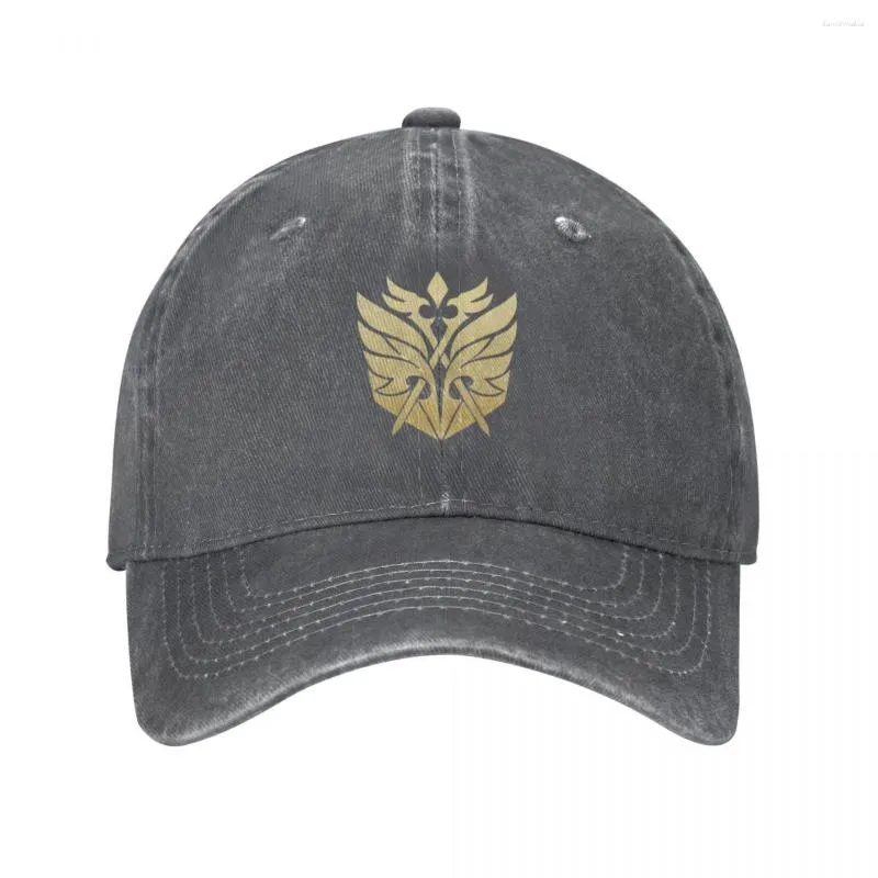 Berets Knights of Favonius Gold Logo - Genshin Impact Baseball Cap Denim Hats Casquette Hip Hop Cowboy Hat For Men Women