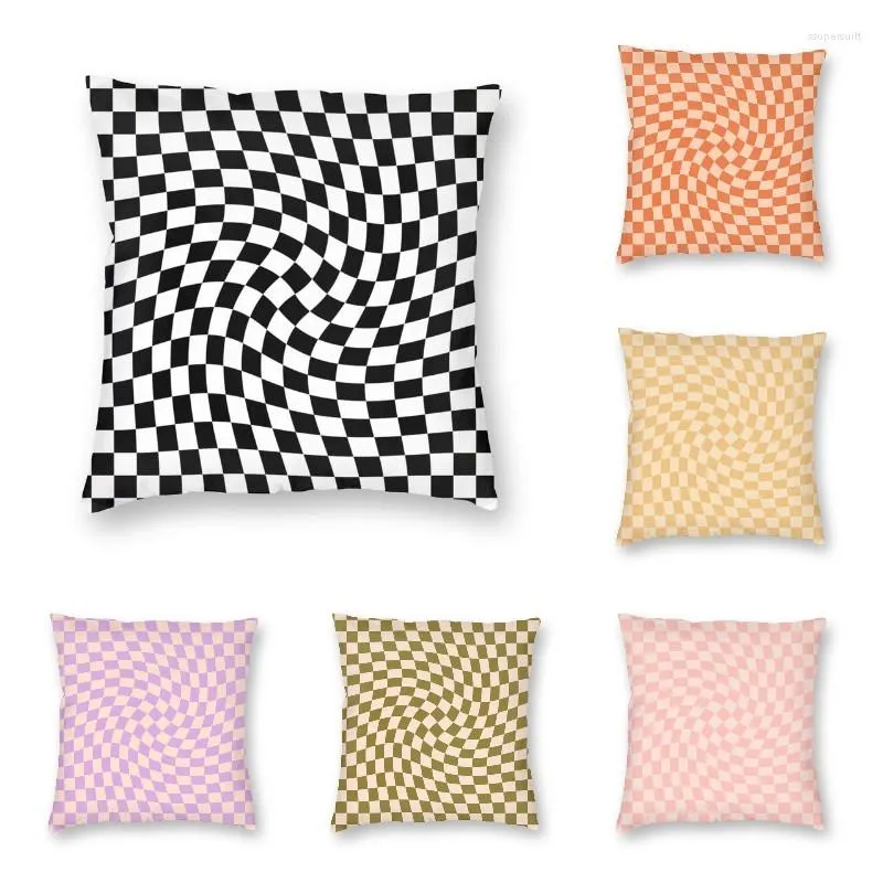 Pillow Multi-color Geometric Check Twist Cover Home Decorative Square Modern Abstract Geometry Pillowcover Throw For Car