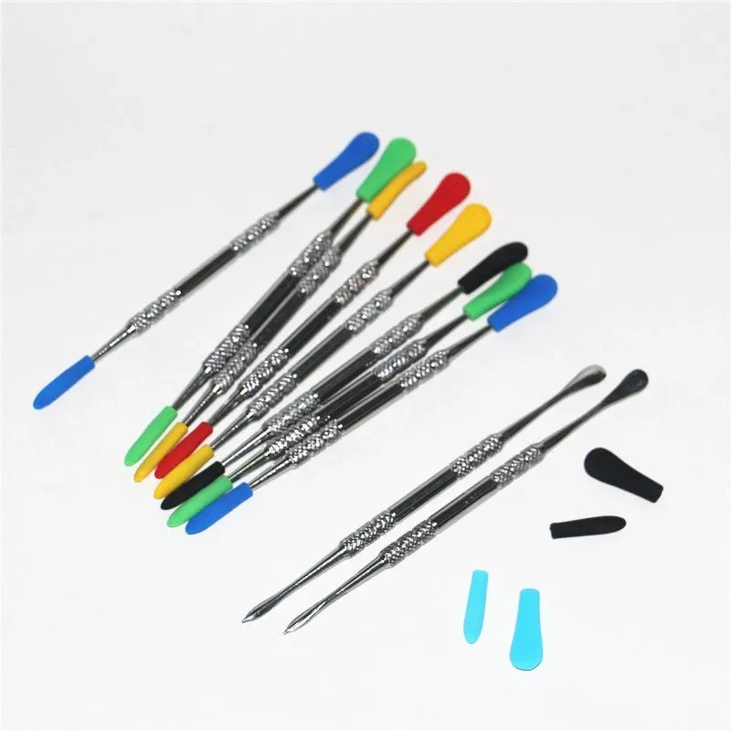 hot sale Wax dabbers Dabbing tool with silicone tips 120mm dabber wax tool Stainless Steel Pipe Cleaning Tool DHL