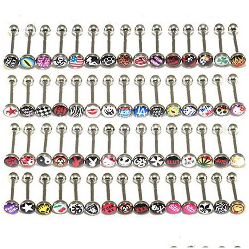 Zungenringe 30 stücke Mix Vintage Barbell Bars Steampunk Frauen Piercing Edelstahl Mode Körperschmuck Drop Lieferung Dhgarden Dhak6