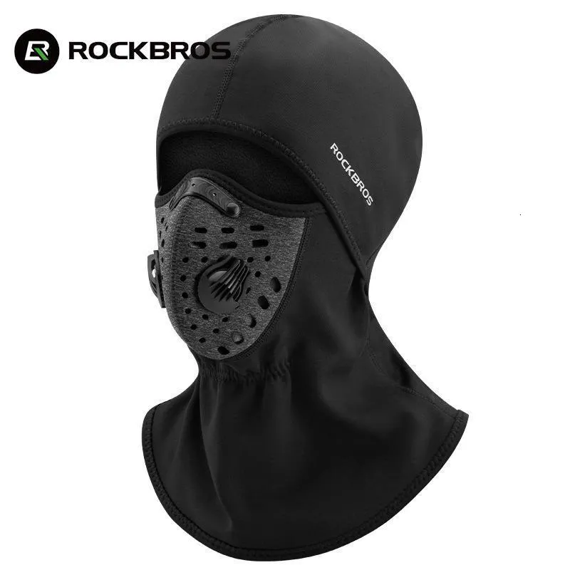 Casquettes de cyclisme Masques Rockbros officiel hiver thermique polaire masque de ski snowboard capuche couverture complète écharpes cagoule coupe-vent couvre-chef 230915