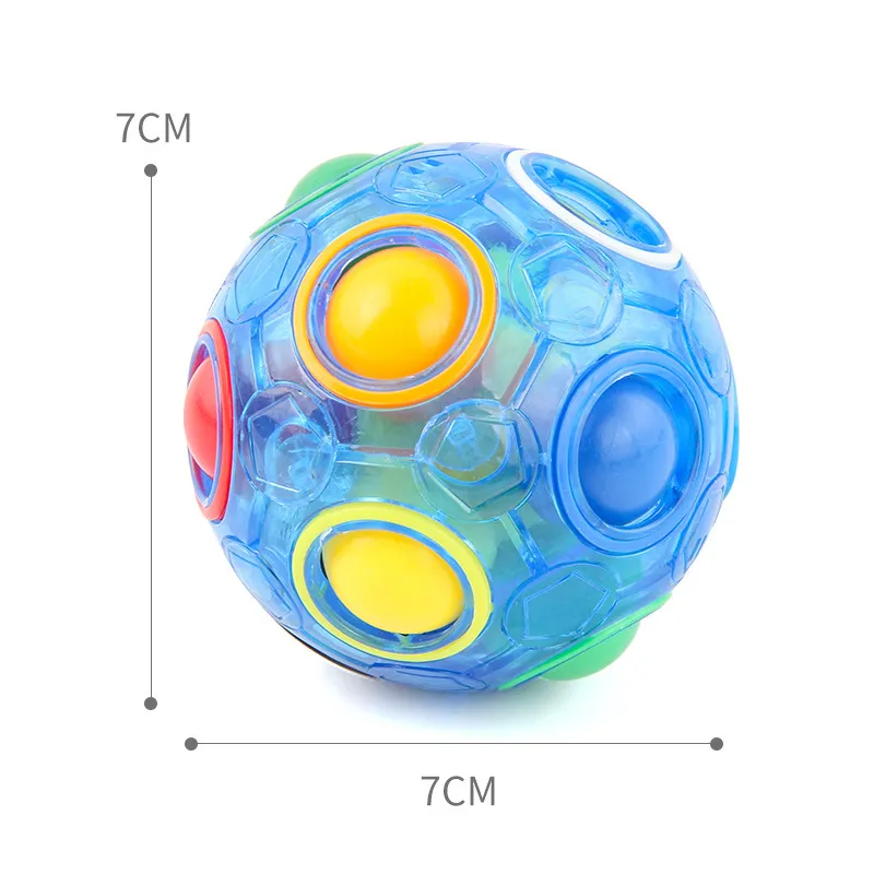 Boules magnétiques arc-en-ciel, jouet de décompression, Puzzle gyroscopique rotatif rond à douze trous, boule magique de couleurs mélangées, jouet pour enfants, jouets Fidget, cadeau de noël pour adultes