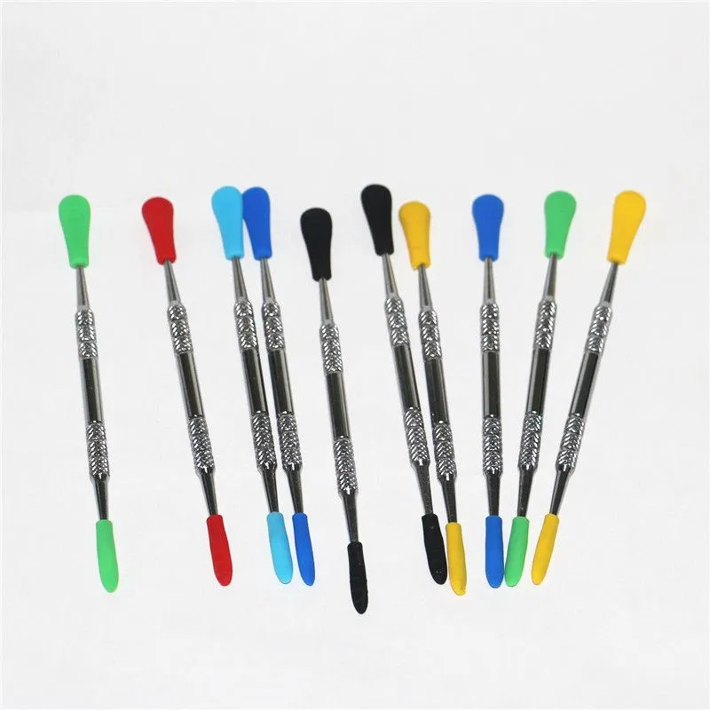 hot sale Wax dabbers Dabbing tool with silicone tips 120mm dabber wax tool Stainless Steel Pipe Cleaning Tool DHL