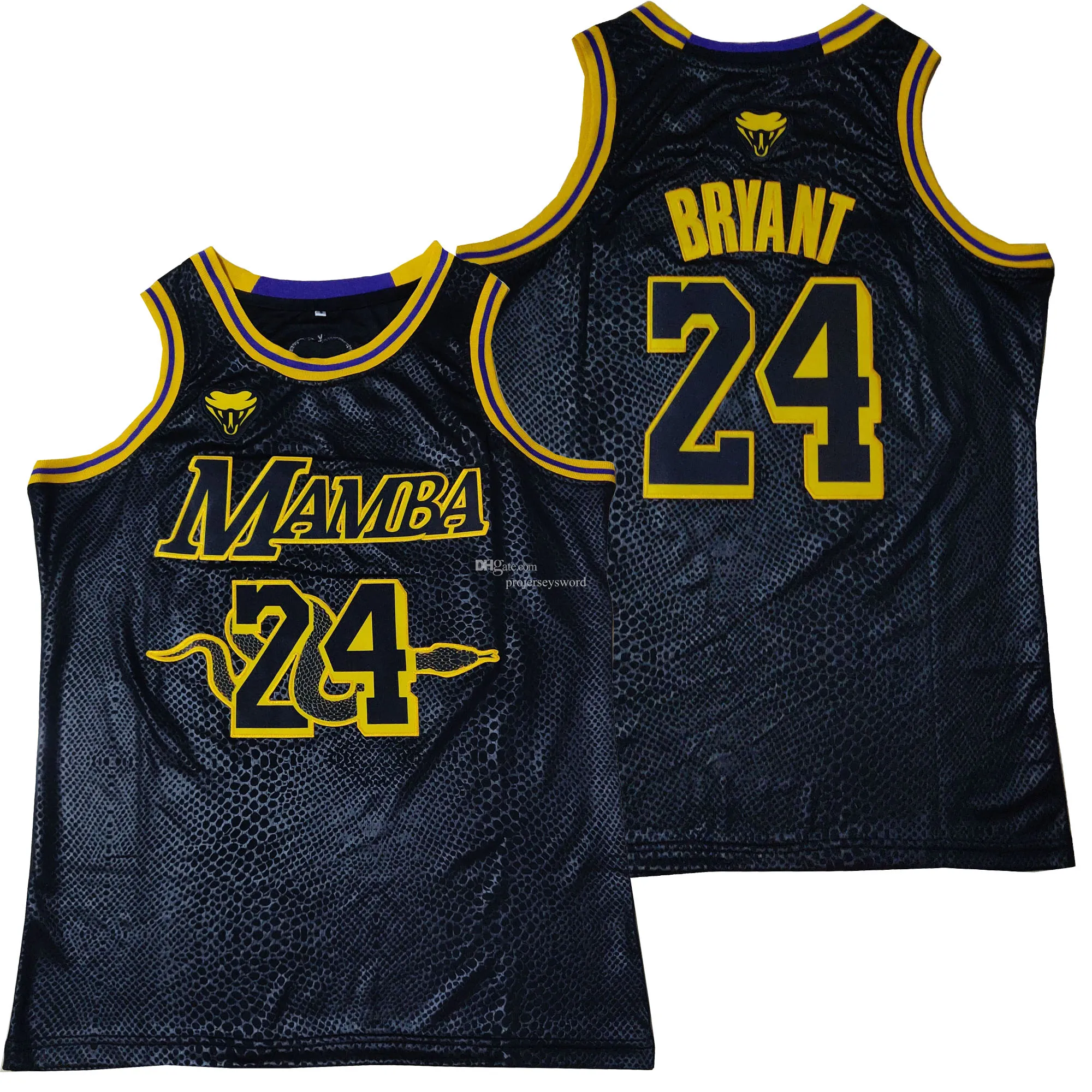 Mężczyźni 24 MABA Black Farewell Tribute Sports Shirt 90s Hip Hop Fashion Basketball Jersey S-XXXL