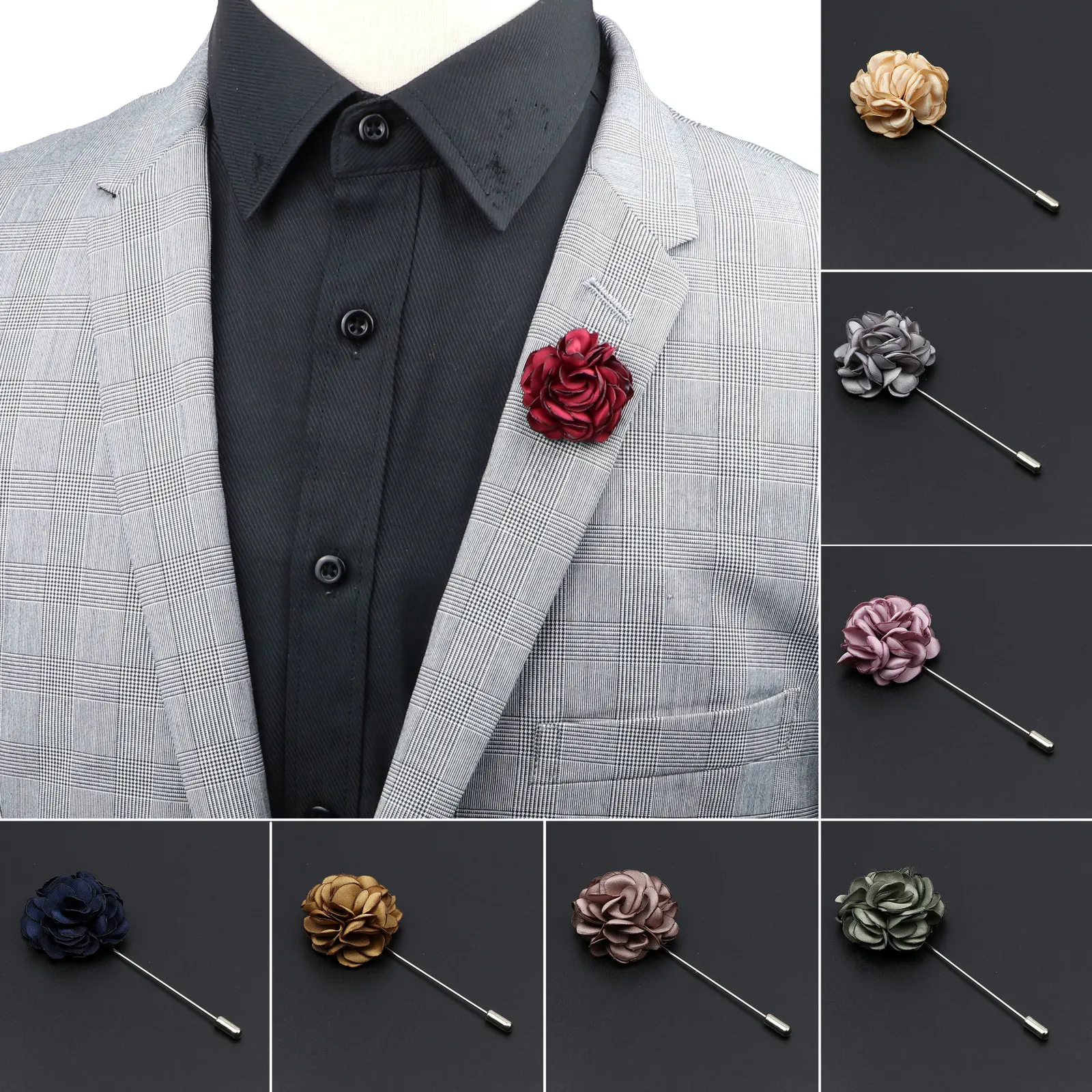 Pins broches masculinos feitos à mão broche floral pino terno camisa corsage colar lapela pino casamento boutonniere jóias roupas acessório 230915
