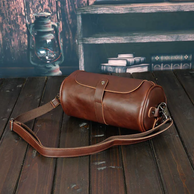 New Korean fashion trend small leather bag Crazy Horse men's bag personalized design Backpack