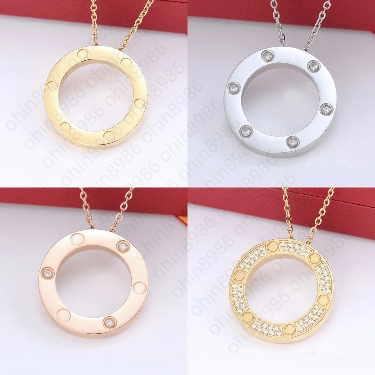 Designer Luxury Circle Love Necklace for Women Love Jewelry Diamond Chain Valentine Day Gift Necklaces Choker Chain Jewelry Accessories Non Fading