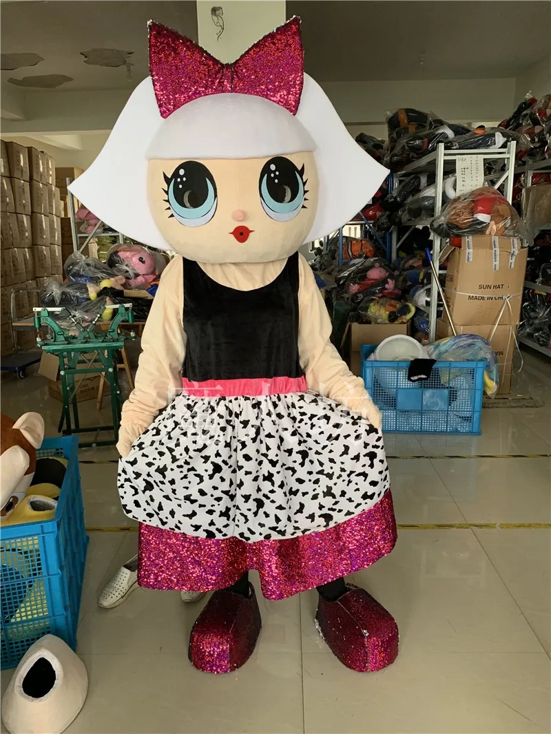Ny vuxen lyxig söt tjej dollmaskot kostym tecknad karaktär fancy klänning fest festival