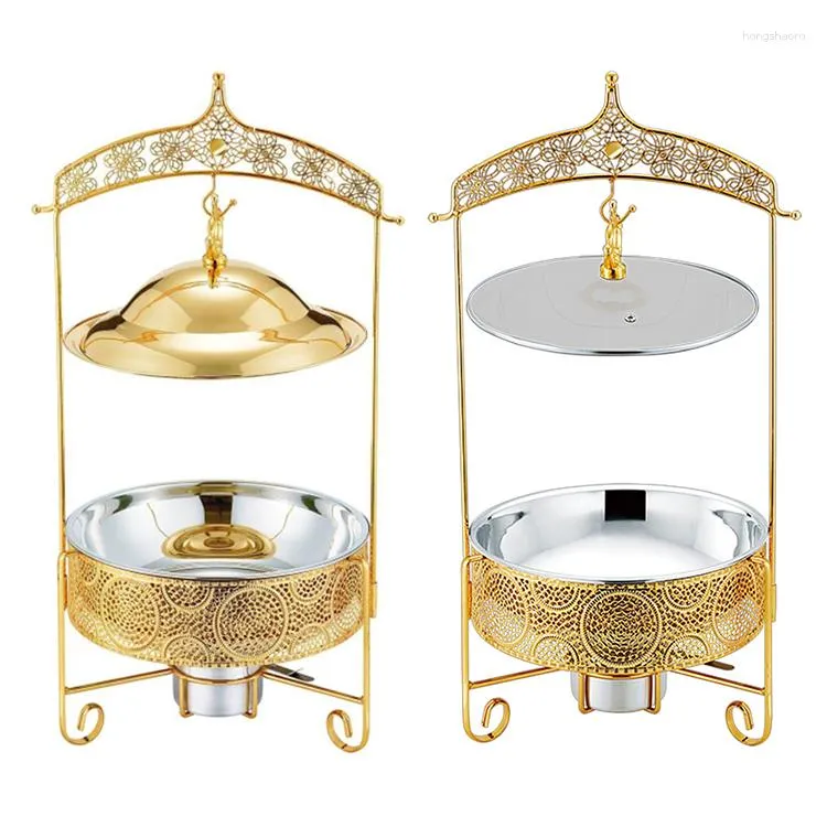 Set di stoviglie 1 pz Luxury Gold 4L/6L/8L scaldavivande scaldavivande buffet catering acciaio inossidabile appeso scaldavivande