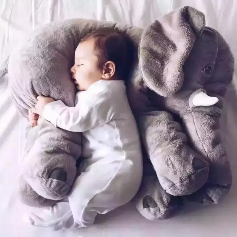 40 cm/60 cm mignon éléphant en peluche bébé coussin de couchage dessin animé animal en peluche oreiller doux nouveau-né poupée enfants jouet cadeau de noël fille