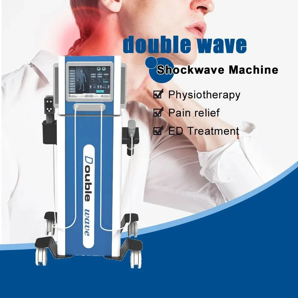 Double Handle Physiotherapy Electromagnetic Shock Wave Pneumatic Shock Wave Therapy Machine Pain Relief Sports Injury Treatment