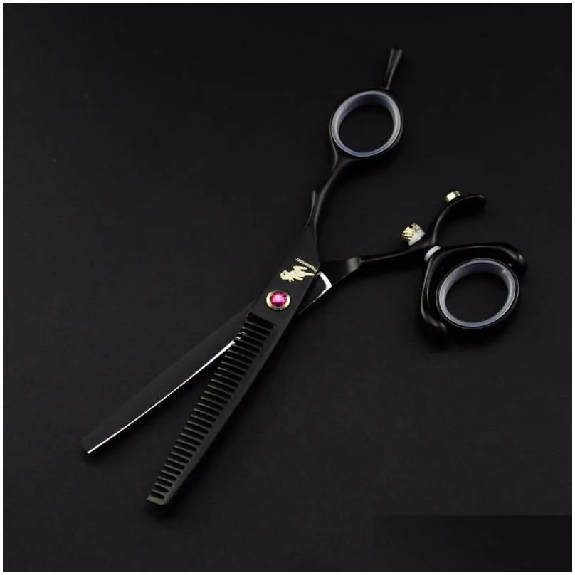 Hårsax 6 Professionell salongstruktur Set Cutting Barber Haircut Thinning Shear Swivel Thumb Shears Drop Delivery Products Care DHBJZ