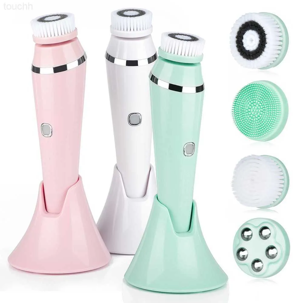 Épurateurs de visage électriques Brosse de nettoyage du visage électrique Brosse de visage en silicone Massage de levage du visage Étanche Spin Exfoliant Gommage du visage Soins de la peau L230920