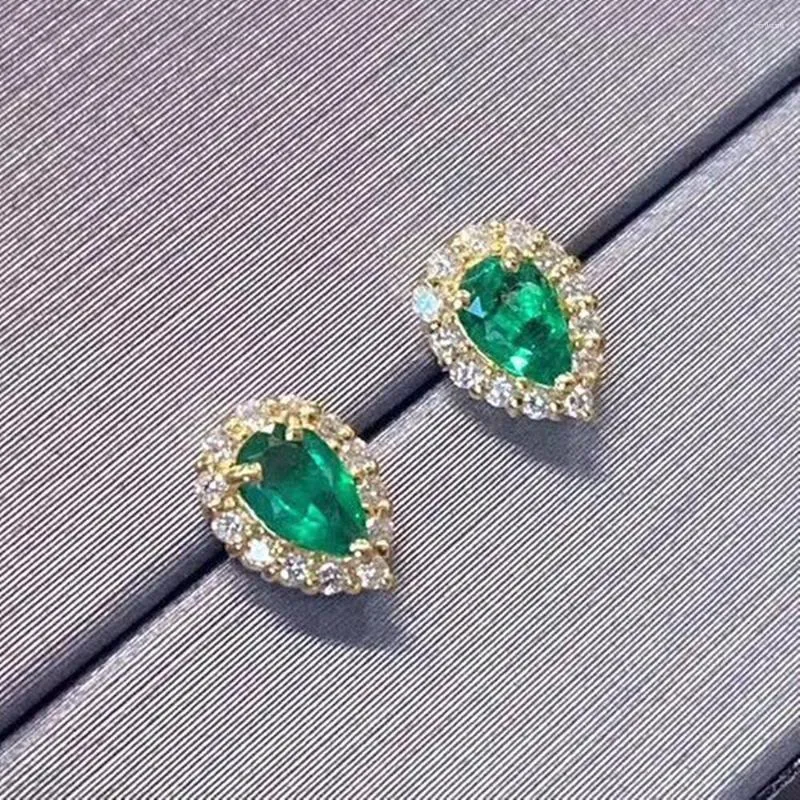 Stud Oorbellen Mode Kleine Chique Groene Kristal Smaragd Edelstenen Diamanten Voor Vrouwen Meisje 18k Goud Kleur Sieraden Bijoux Geschenken