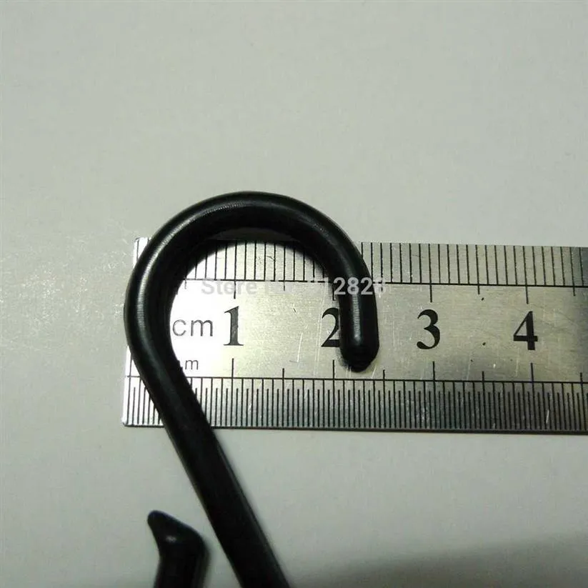 Crochets de suspension en forme de S en plastique noir, 200 pièces, 210609311o