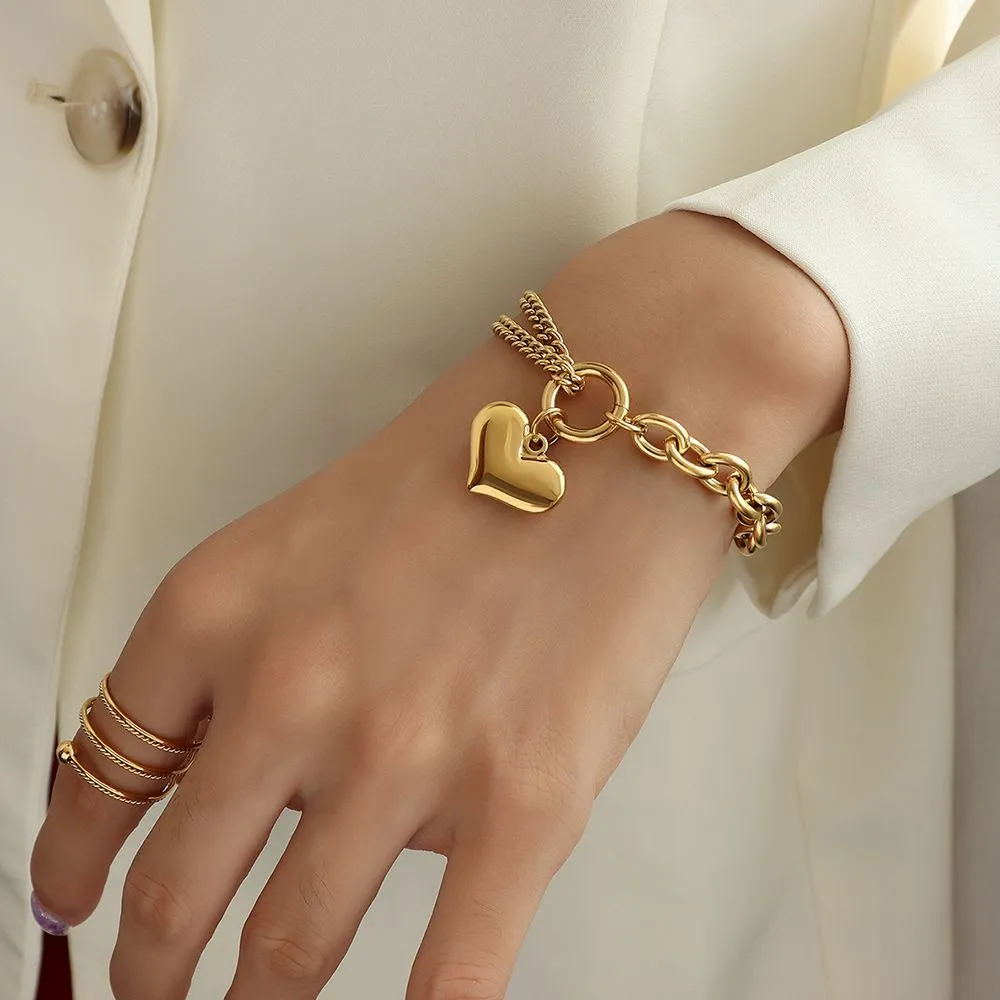 DHgate 18K Gold Plated Heart Bracelets for Women Nickel Free Lead Free No Allergic Material Jewelry Gifts Jewelry