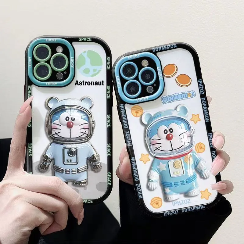 Ontwerper Stereoscopische Robotic Cat uiterlijk niveau iPhone 15 14 13 12 11 Pro max 14plus 7 8 plus X XR XS xsmax hardshell lederen tas