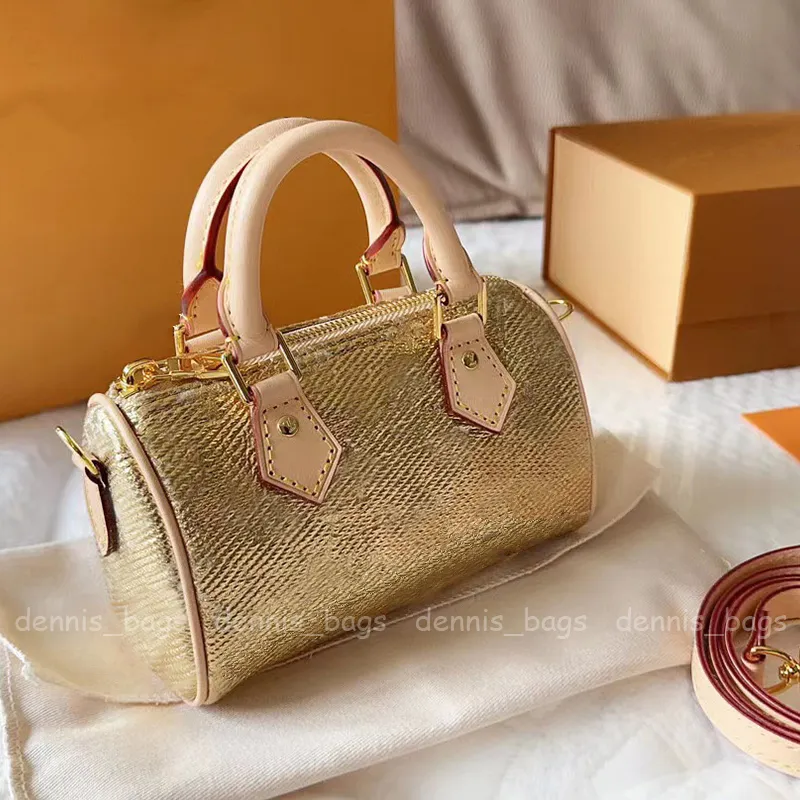 Kadın Çapraz Bags Tasarımcı Tote Çantalar Mini Cross Vücut Moda Klasik Nano Yastık Çantalar Deri Yeni Altın Bayanlar Omuz Çantası Çanta