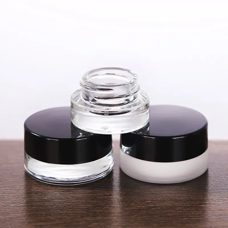 Clear/Frosted Glass Jars 3g 5g 7g Cosmetic Jar Cream Bottles with inner PP Liner for hand face cream Lip Balm lotion