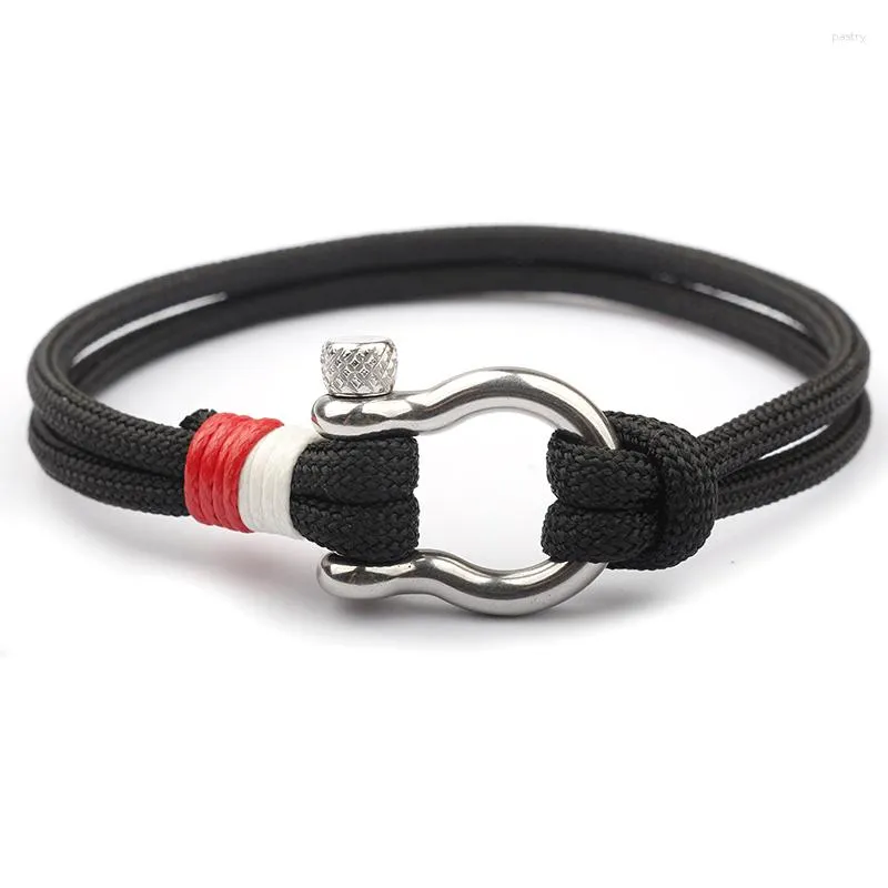 Braccialetti con ciondoli NIUYITID Fibbia in acciaio inossidabile Bracciale da uomo Moda Paracord Corda Stile Navy Braclet maschile Gioielli di alta qualità