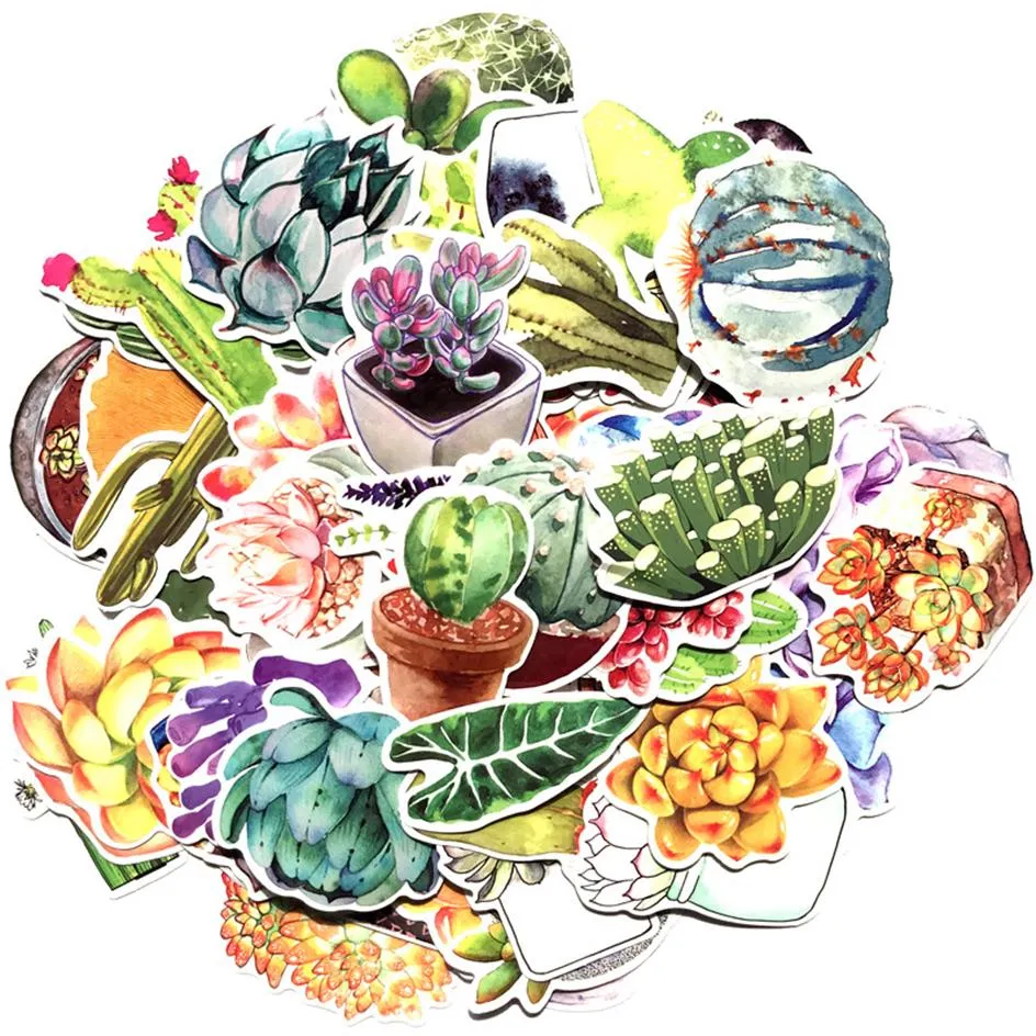 70pcs / Set Nouveau Mignon Plantes Succulentes Journal Papier Étiquette Autocollants D'étanchéité Artisanat Et Scrapbooking Décoratif Lifelog DIY Stationery294K