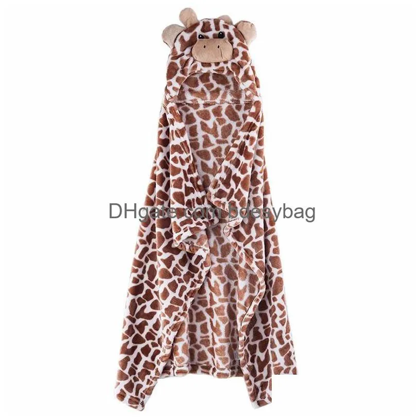 Peignoir de bain 100cm mignon ours en forme de robes bébé peignoir à capuche doux infantile nouveau-né girafe couverture dessin animé motif serviette livraison directe hom dhgqu