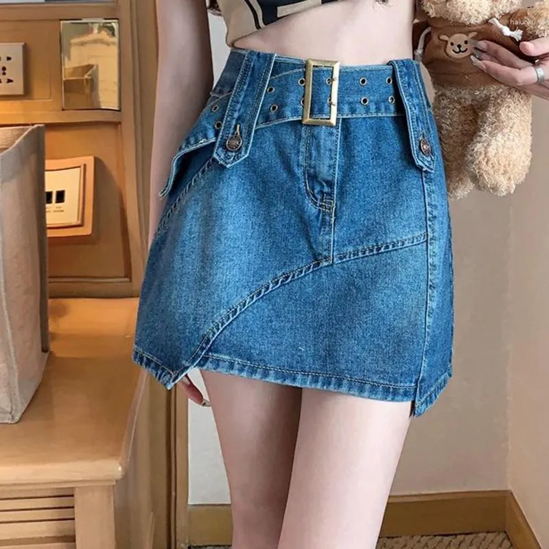 Spicy Girl Denim Denim Skirts For Women Irregular A Line Dress With ...