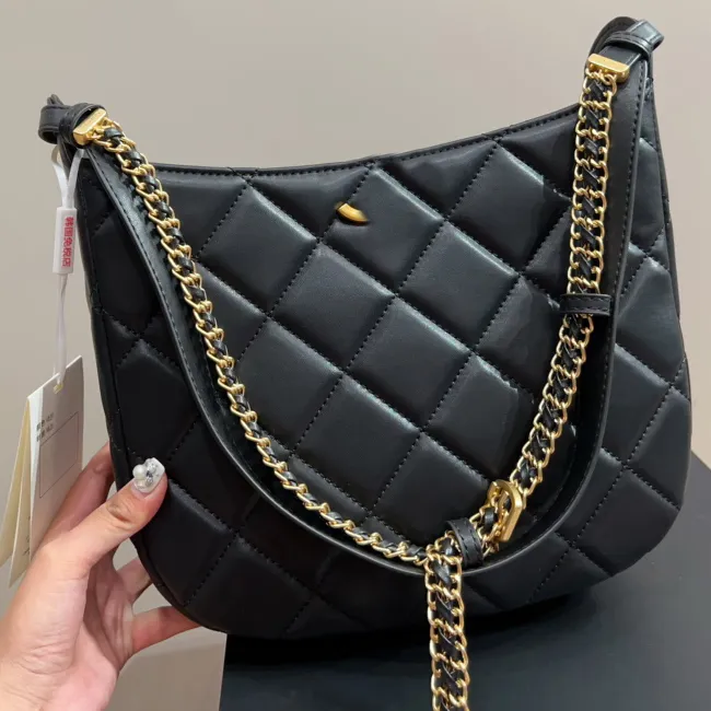 Frauen Luxus Marke Tasche Hobo Eimer Tasche Unterarm Tasche Einzelne Schulter Tasche Große Kapazität Täglichen Rucksack Doppel Kette Hohe Qualität 25 cm