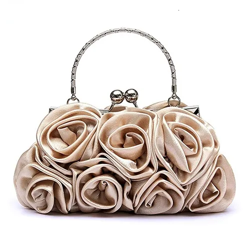 Avondtassen 2023 Handtas Dames Tote Bag Rose Flower Patroon Clutch voor Dames Feest Bruids Bolsa Feminina Bolso Mujer 230915