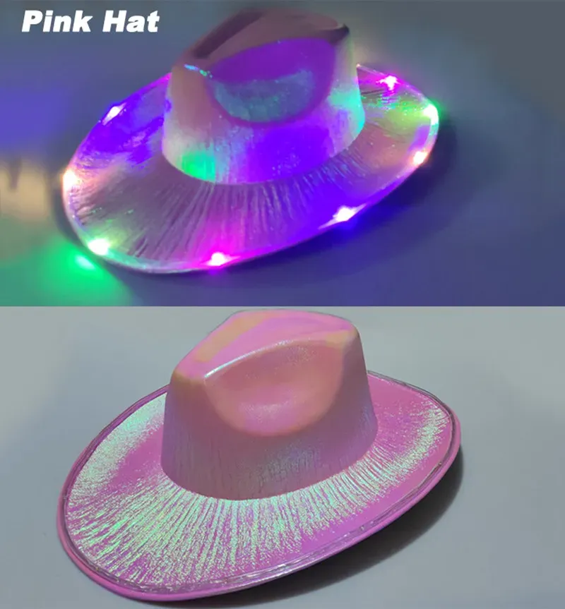 Light Up Cowgirl Hat: Colorful LED Neon Rave Party Hats - Shop Now ...